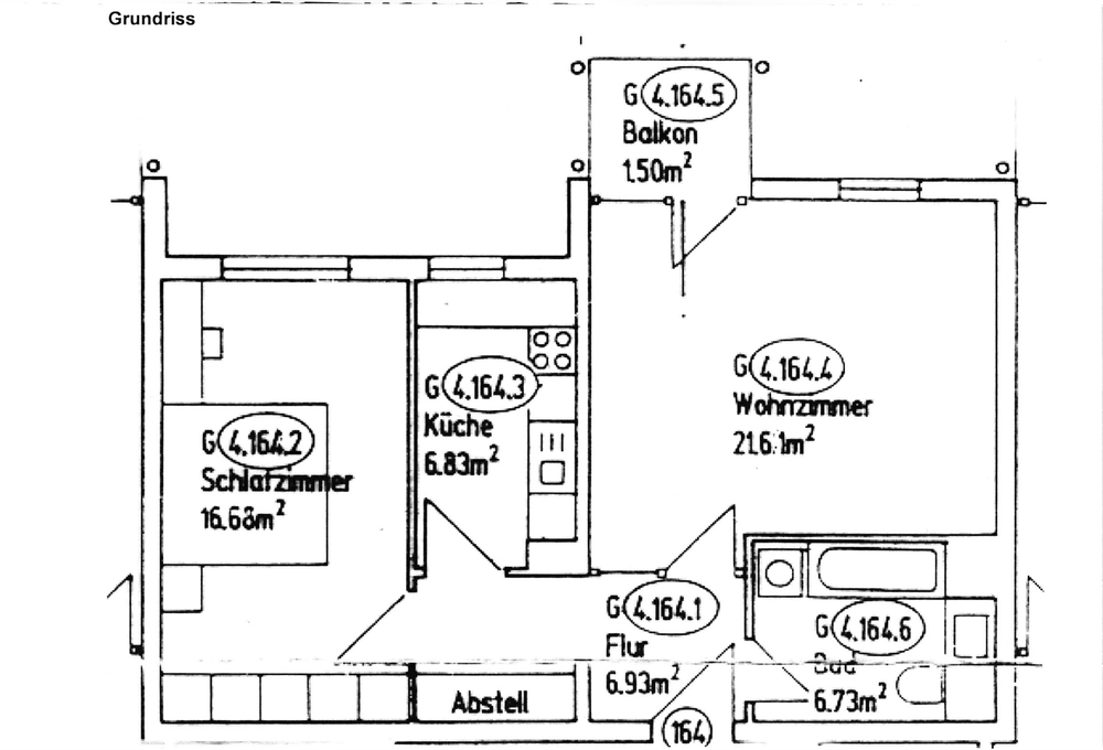 Thumbnail-Balkonwohnung mit Laminatboden und separater Küche ab 01.06. frei